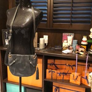 Vince Camuto Soft Black Leather Cross Body Bag